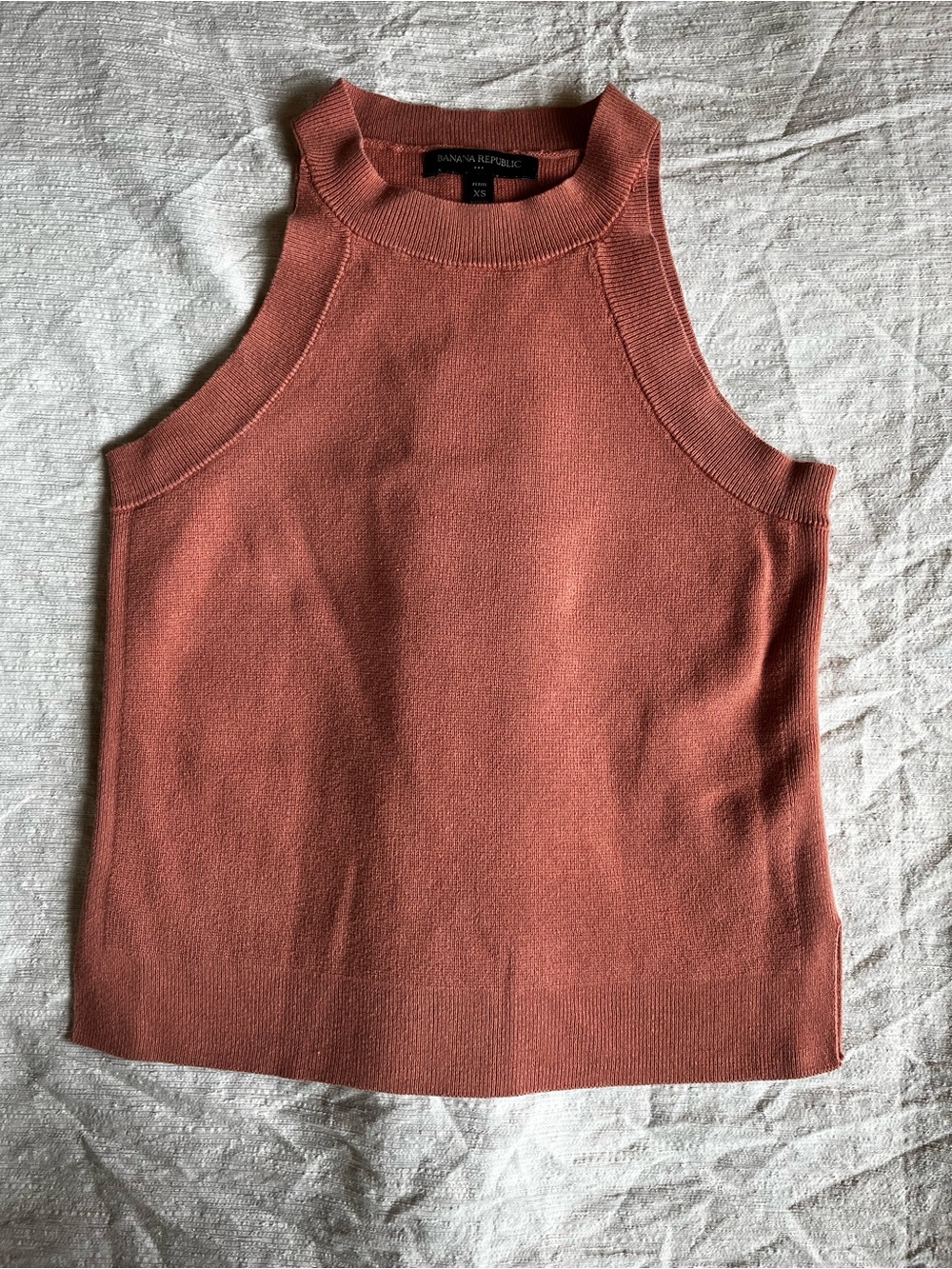 Preppy old money classic Sleeveless Rib-Knit Mock Neck Tank